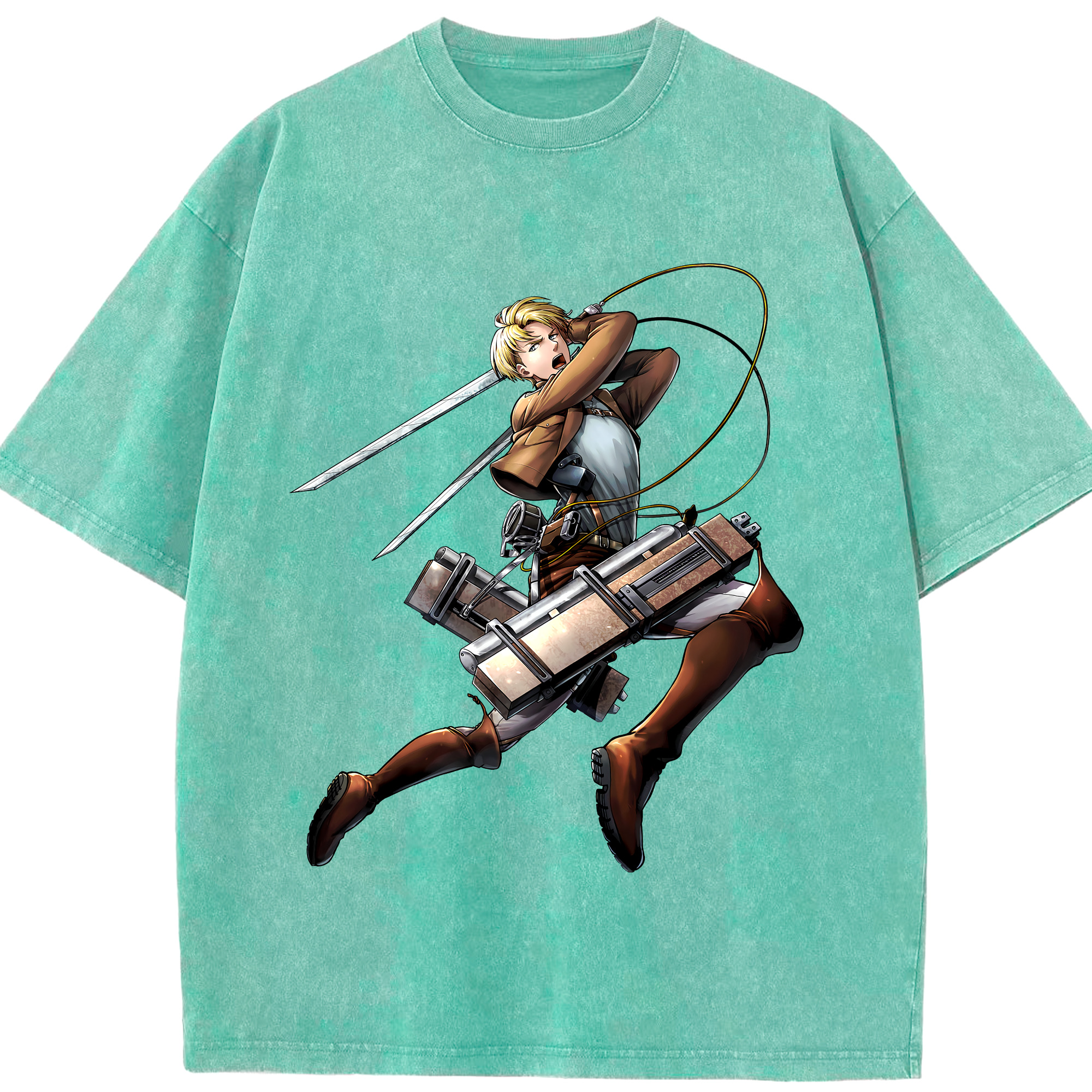 （画像用） 進撃の巨人 Attack on Titan 綿100% ヴィンテージ風 半袖Tシャツ（フロントプリント）